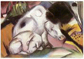 Marc, Franz; Pigs, Oil on Canvas, 1912